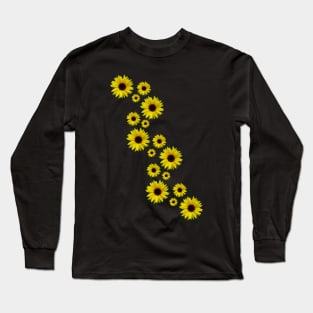 blooming sunflowers, sunflower, flowers, floral Long Sleeve T-Shirt